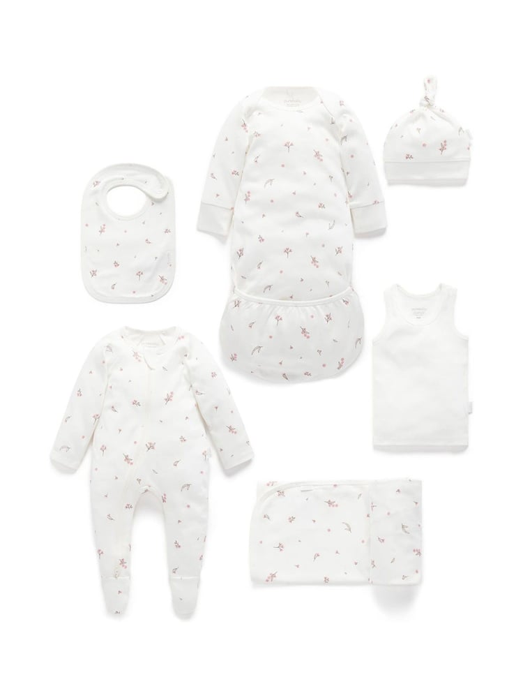Purebaby Brown/White Newborn Essential Hospital Pack - Image 1 of 4