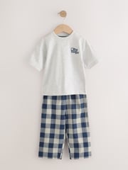Blue/White Short Sleeve Long Pyjamas 2 Pack (9mths-12yrs) - Image 5 of 9