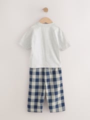 Blue/White Short Sleeve Long Pyjamas 2 Pack (9mths-12yrs) - Image 6 of 9