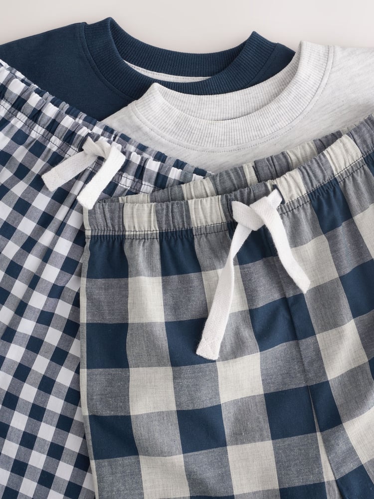 Blue/White Short Sleeve Long Pyjamas 2 Pack (9mths-12yrs) - Image 9 of 9
