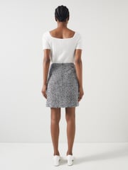 LK Bennett Black/Ivory Charlie Tweed and Trim Skirt - Image 2 of 4