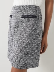 LK Bennett Black/Ivory Charlie Tweed and Trim Skirt - Image 3 of 4