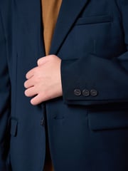 smALLSAINTS Navy Boys Slim Fit Moad Suit Jacket - Image 4 of 10