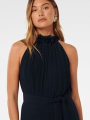 Forever New Blue Carter Pleated Rosette Jumpsuit - Image 2 of 4