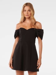Forever New Black Sylvia Off Shoulder Mini Dress - Image 1 of 5