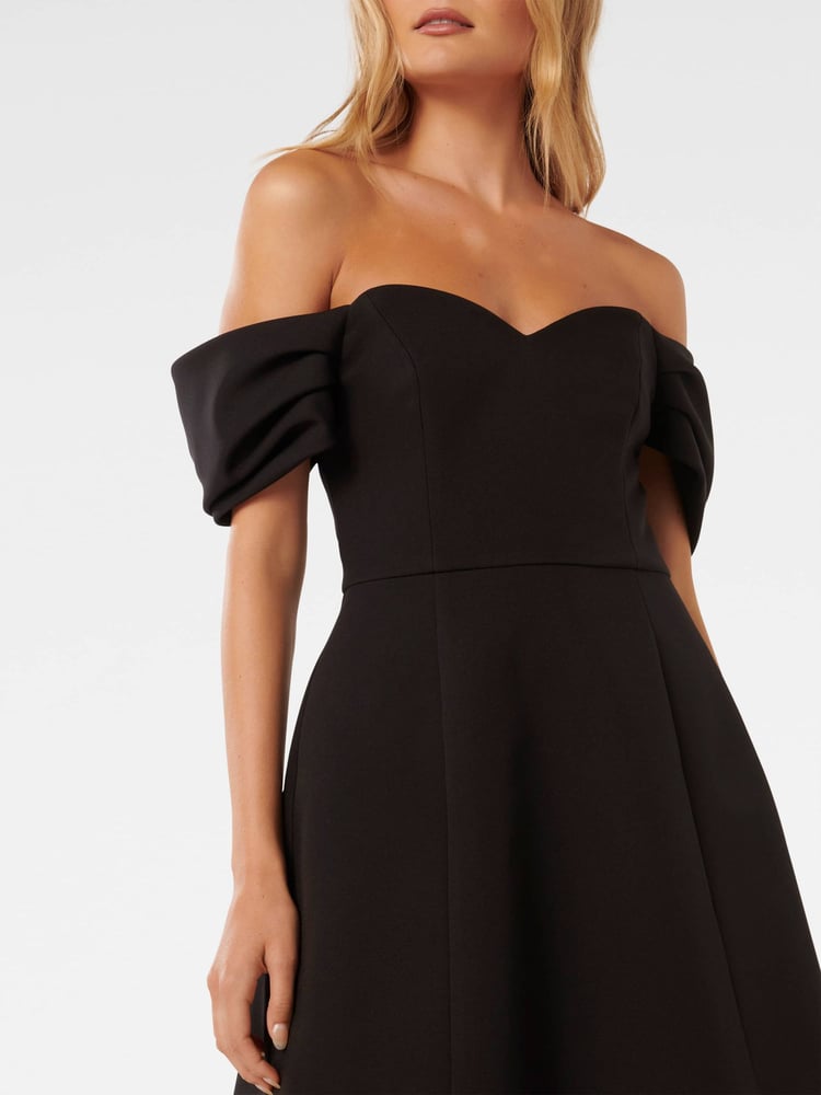 Forever New Black Sylvia Off Shoulder Mini Dress - Image 2 of 5