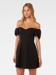 Forever New Black Sylvia Off Shoulder Mini Dress - Image 3 of 5