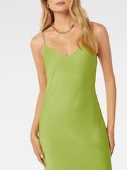 Forever New Green Fern Textured Slip Dress - Image 2 of 4