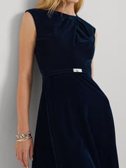 Lauren Ralph Lauren Velvet 100% Cotton Belted Mini Dress - Image 4 of 8