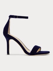 Lauren Ralph Lauren Blue Allie Velvet Strap Heels - Image 1 of 4