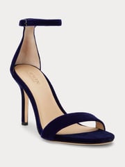 Lauren Ralph Lauren Blue Allie Velvet Strap Heels - Image 2 of 4