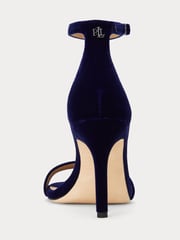 Lauren Ralph Lauren Blue Allie Velvet Strap Heels - Image 3 of 4