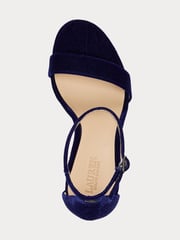 Lauren Ralph Lauren Blue Allie Velvet Strap Heels - Image 4 of 4