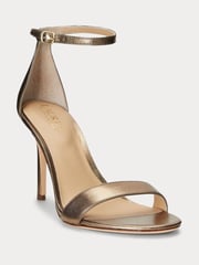 Lauren Ralph Lauren Gold Allie Metallic Nappa Leather Sandals - Image 2 of 4