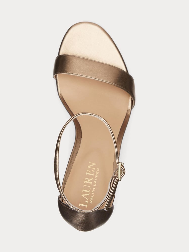 Lauren Ralph Lauren Gold Allie Metallic Nappa Leather Sandals - Image 4 of 4