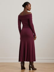 Lauren Ralph Lauren Rib-Knit Off-the-Shoulder Midi Dress - Image 3 of 8