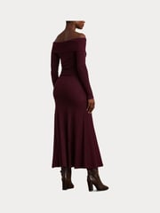 Lauren Ralph Lauren Rib-Knit Off-the-Shoulder Midi Dress - Image 5 of 8