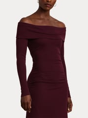 Lauren Ralph Lauren Rib-Knit Off-the-Shoulder Midi Dress - Image 6 of 8