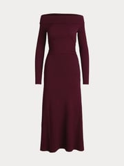Lauren Ralph Lauren Rib-Knit Off-the-Shoulder Midi Dress - Image 8 of 8