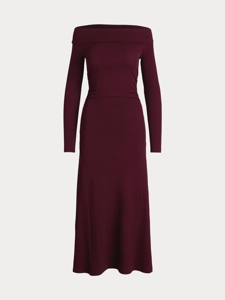 Lauren Ralph Lauren Rib-Knit Off-the-Shoulder Midi Dress - Image 8 of 8