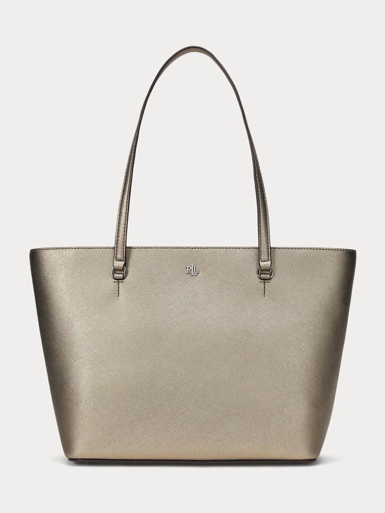 Lauren Ralph Lauren Karly Crosshatch Leather Tote Bag - Image 1 of 6
