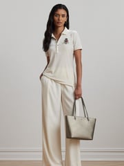 Lauren Ralph Lauren Karly Crosshatch Leather Tote Bag - Image 6 of 6