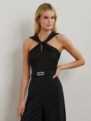 Lauren Ralph Lauren Matte Black Jersey Jumpsuit - Image 4 of 8