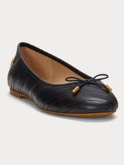 Lauren Ralph Lauren Jayna Stitched Leather Ballet Flats - Image 1 of 4