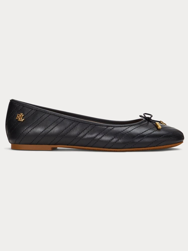 Lauren Ralph Lauren Jayna Stitched Leather Ballet Flats - Image 2 of 4