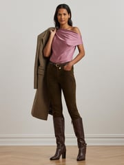 Lauren Ralph Lauren Satin Charmeuse Off-the-Shoulder Blouse - Image 2 of 7