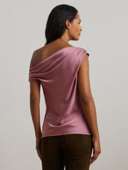 Lauren Ralph Lauren Satin Charmeuse Off-the-Shoulder Blouse - Image 3 of 7