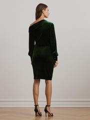 Lauren Ralph Lauren Green Luxe Velvet Dress - Image 2 of 8