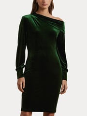 Lauren Ralph Lauren Green Luxe Velvet Dress - Image 5 of 8