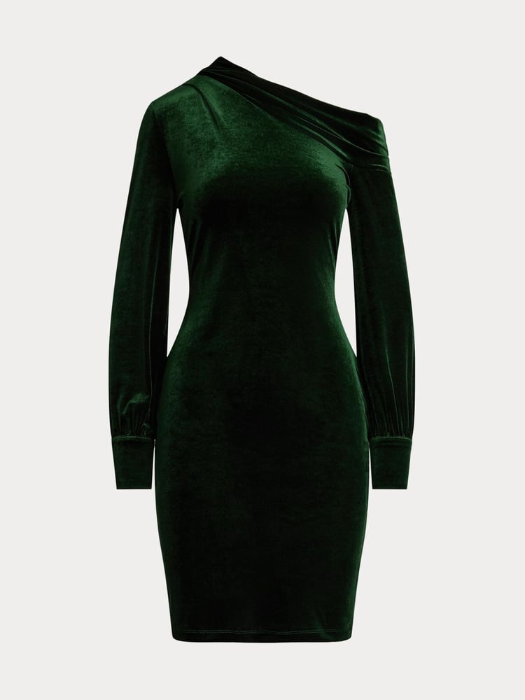 Lauren Ralph Lauren Green Luxe Velvet Dress - Image 8 of 8