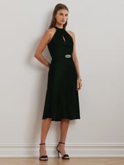 Lauren Ralph Lauren Velvet Halter 100% Cotton Midi Dress - Image 1 of 8