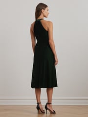 Lauren Ralph Lauren Velvet Halter 100% Cotton Midi Dress - Image 2 of 8