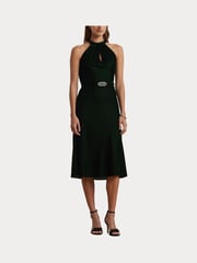 Lauren Ralph Lauren Velvet Halter 100% Cotton Midi Dress - Image 6 of 8