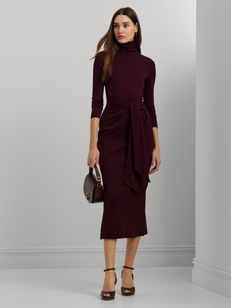Lauren Ralph Lauren Tie-Front Turtleneck Dress - Image 1 of 8