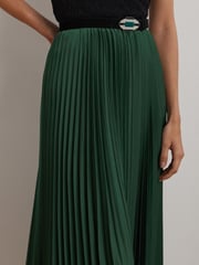 Lauren Ralph Lauren Pleated Satin Midi A Line Skirt - Image 2 of 6