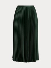 Lauren Ralph Lauren Pleated Satin Midi A Line Skirt - Image 6 of 6
