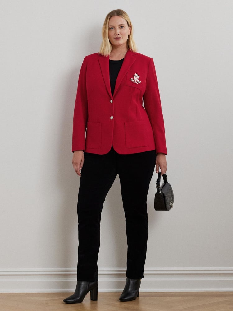 Lauren Ralph Lauren Curve Anfisa Crest Logo Blazer Jacket - Image 1 of 9