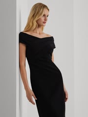 Lauren Ralph Lauren Crepe Off-The-Shoulder Cocktail 100% Cotton Dress - Image 3 of 9
