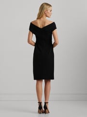 Lauren Ralph Lauren Crepe Off-The-Shoulder Cocktail 100% Cotton Dress - Image 4 of 9