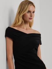 Lauren Ralph Lauren Crepe Off-The-Shoulder Cocktail 100% Cotton Dress - Image 5 of 9