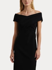 Lauren Ralph Lauren Crepe Off-The-Shoulder Cocktail 100% Cotton Dress - Image 7 of 9