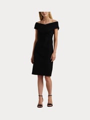 Lauren Ralph Lauren Crepe Off-The-Shoulder Cocktail 100% Cotton Dress - Image 8 of 9