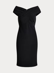 Lauren Ralph Lauren Crepe Off-The-Shoulder Cocktail 100% Cotton Dress - Image 9 of 9