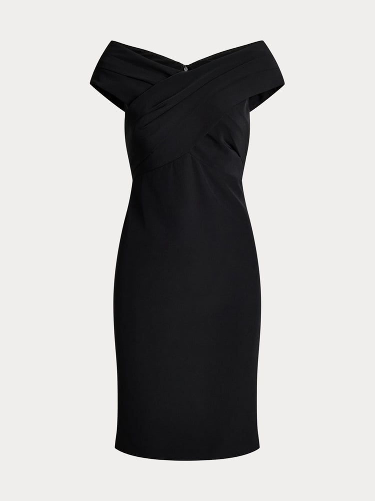 Lauren Ralph Lauren Crepe Off-The-Shoulder Cocktail 100% Cotton Dress - Image 9 of 9