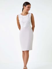 Roman White Lace Bodice Shift Dress - Image 1 of 5