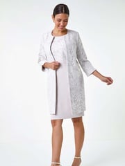 Roman White Lace Bodice Shift Dress - Image 3 of 5